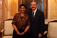 UN Women Executive Director (left) and President of the Dominican Republic (right).