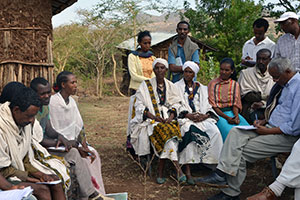 A meeting on gender-responsive budgeting in Yefag kebele.&nbsp;