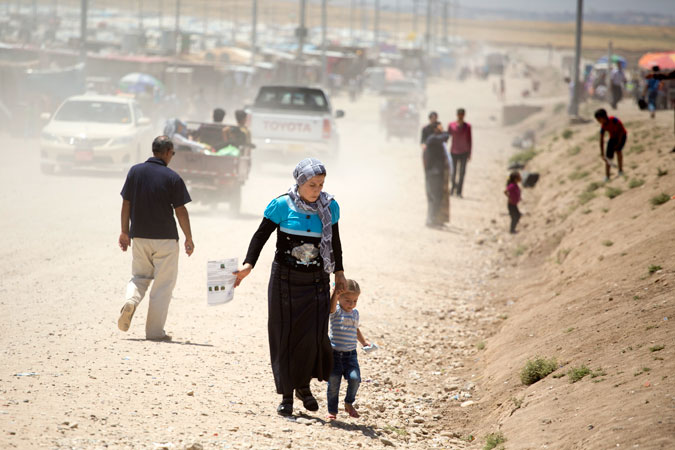 woman and child in Domiz camp