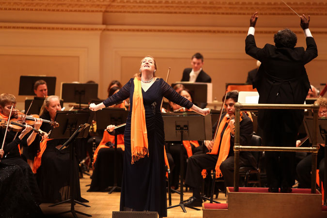 Mezzo-Soprano Susanne Mentzer captivated the audience with her vocal prowess during the first half of the programme. Photo: UN Women/Ryan Brown