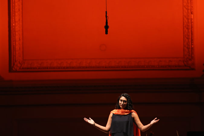 Spoken word poet Sarah Kay delivered lyrical prose. Photo: UN Women/Ryan Brown