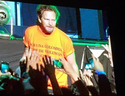 Pearl Jam en Bogota. Foto: Tatiana Aguilera/ONU Mujeres