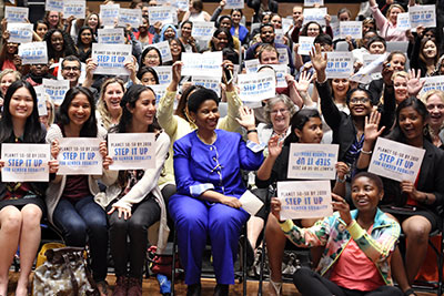 UN Women Executive Director Phumzile Mlambo-Ngcuka takes part in a youth dialogue at the University of Toronto. Photo: Maureen Dajung Im/Momo Im Photography