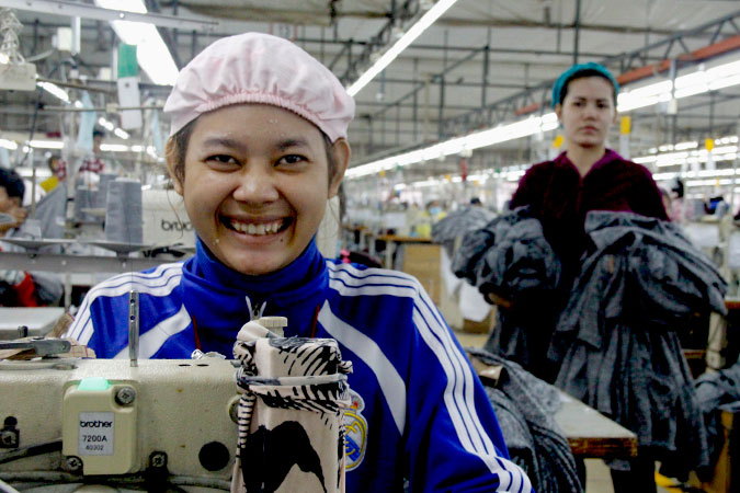 Yoeurn Reaksa has been employed at a garment factory for over a year. Photo: UN Women Cambodia/Lisa Taieb 