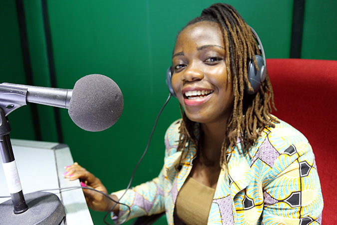 Ladymai Hunter Summon is a producer and a project officer for Liberia Women Democracy Radio. Photo: UN Women/Stephanie Raison.