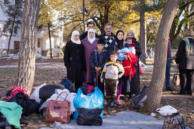 Whole families are on the move and pass through the one stop center in Presevo, Serbia. Photo credit: Mirjana Nedeva