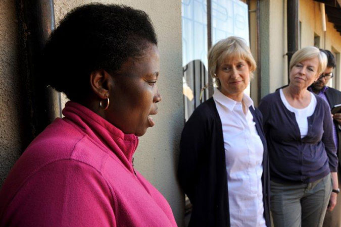 Joyce Mahlakwane, a prorgramme participant, with Charlotte Oades, Global Director of Women’s Economic Empowerment for TCCC and Kristin Hetle, Director of Strategic Partnerships at UN Women. Photo: The Coca-Cola Company