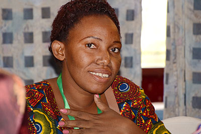 Tungi Mwajala, from Tanzania, at the "Enhancing the Network's Humanitarian Advocacy at Regional and Global Events" workshop in Nairobi, Kenya. Photo: UN Women/Rose Ogala