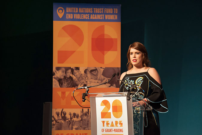 Princess Eugenie of York speaking at the UN Trust Fund Gala Photo: UN Women/UN Trust Fund/Paul Milsom