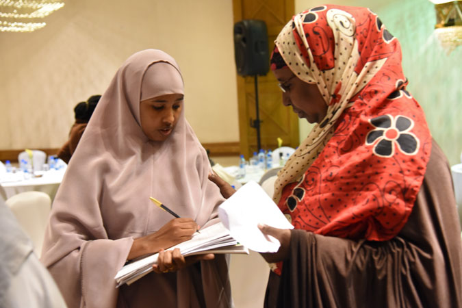 Women aspirants for political positions in Kenya exchange ideas at the UN Women Kenya supported capacity strengthening platform that brought together aspirants for the various political positions. Photo: UN Women/ Kennedy Okoth