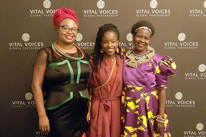  Habiba Osman, UN Women Programme Specialist, a Vital Voices representative and Chief Theresa Kachindamoto. Photo courtesy of Habiba Osman
