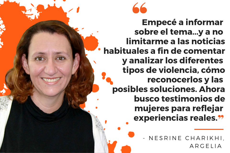 Empecé a informar sobre el tema...y a no limitarme a las noticias habituales a fin de comentar y analizar los diferentes tipos de violencia, cómo reconocerlos y las posibles soluciones. Ahora busco testimonios de mujeres para reflejar experiencias reales. 