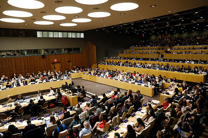 Side event at CSW62 discusses women in the media. Photo: UN Women/Ryan Brown