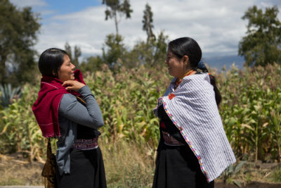 Martha Chango (right) in Tungurahua province where she works as the Municipal Councilor of Pelileo and the Chair of the Gender Commission. Photo:Michelle Gachet / UN Women