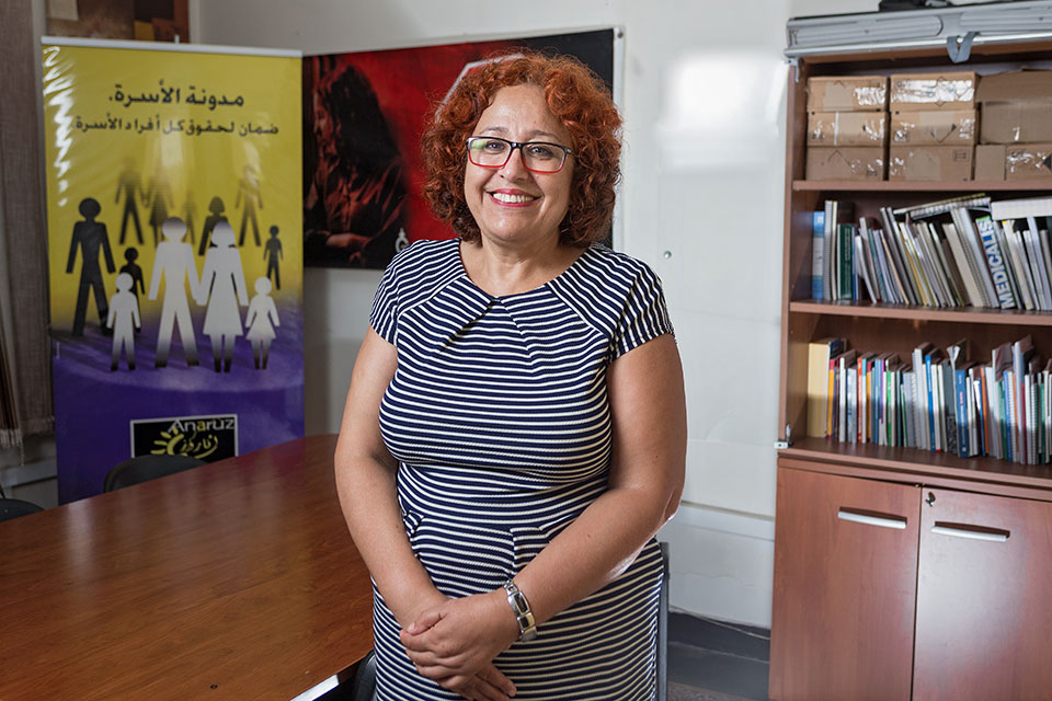 Saida Drissi, President of the Democratic Association for Moroccan Women. Photo: UN Women/Hassan Chabbi.