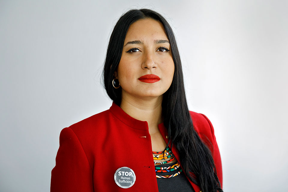 Racha Haffar, member of UN Women’s Beijing+25 Youth Task Force, talks about why she is part of #GenerationEquality. Photo: UN Women/Ryan Brown