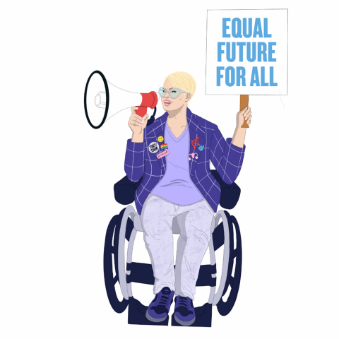 illustrated Generation Equality defender of women's rights
