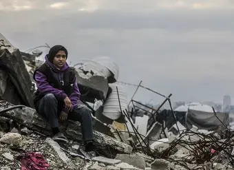 17-year-old Noor, pictured in Gaza City, Jabalia Camp on 21 March 2025. Photo: UNICEF/UNI766969/Nateel