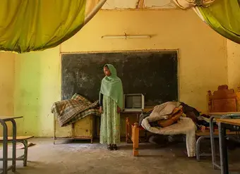 When the conflict erupted in Khartoum, Ruweda and hersiblings fled without their father. Its been a whole year since they last saw him.. Kassala state, March 2024. Photo: UNICEF/UNI547360/Ahmed Mohamdeen Elfatih.