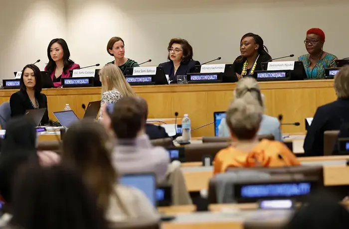 said UN Women Executive Director Sima Bahous and expert panellists speaking at a CSW68 side event on  feminist financing, sharing innovative solutions to advance gender quality and women's economic justice and rights