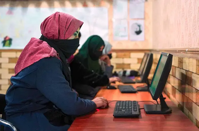 Women entrepreneurs participate in business development training in a UN Women-supported Multi-Purpose Women’s Centre in Parwan province, eastern Afghanistan in January 2025