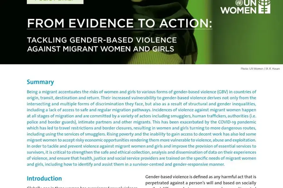 From evidence to action: Tackling gender-based violence against migrant women and girls