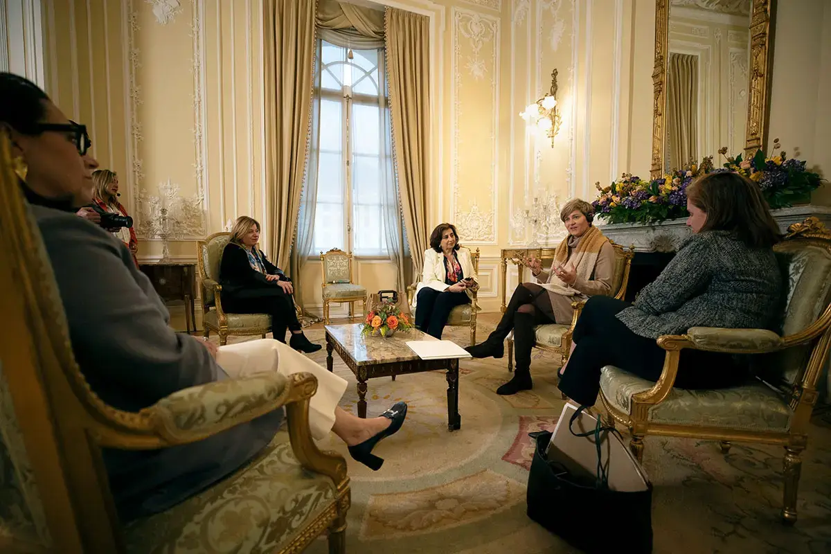 UN Women Executive Director Sima Bahous meets with First Lady of Colombia Verónica Alcocer on 9 August 2022 in Bogota. Photo: UN Women/Juan Camilo Arias Salcedo