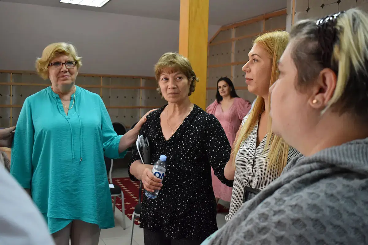 A group of women participate in a workshop organized by the Women’s Law Center, a local civil society organization founded by a group of Moldovan lawyers in 2009, with support from WPHF and UN Women Moldova. Photo Courtesy of Women’s Law Center