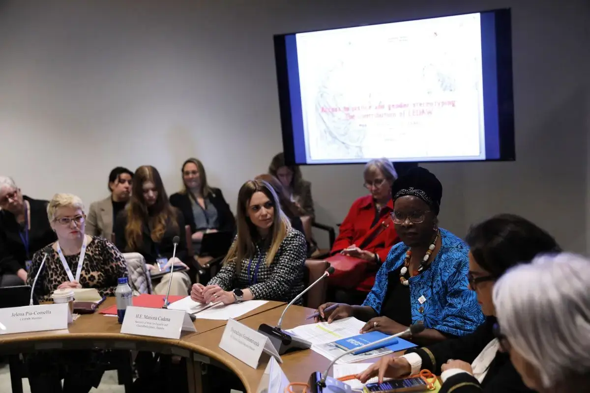 UN Women Deputy Director Nyaradzayi Gumbonzvan speaks at an event