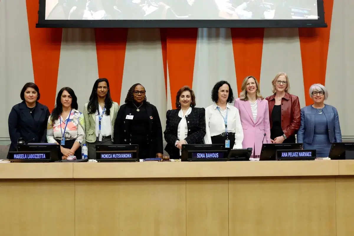 Panellists at the "Bridging Systemic Gaps: Advancing Justice for All Women and Girls" side event on the sidelines of CSW70. Photo: UN Women/Ryan Brown