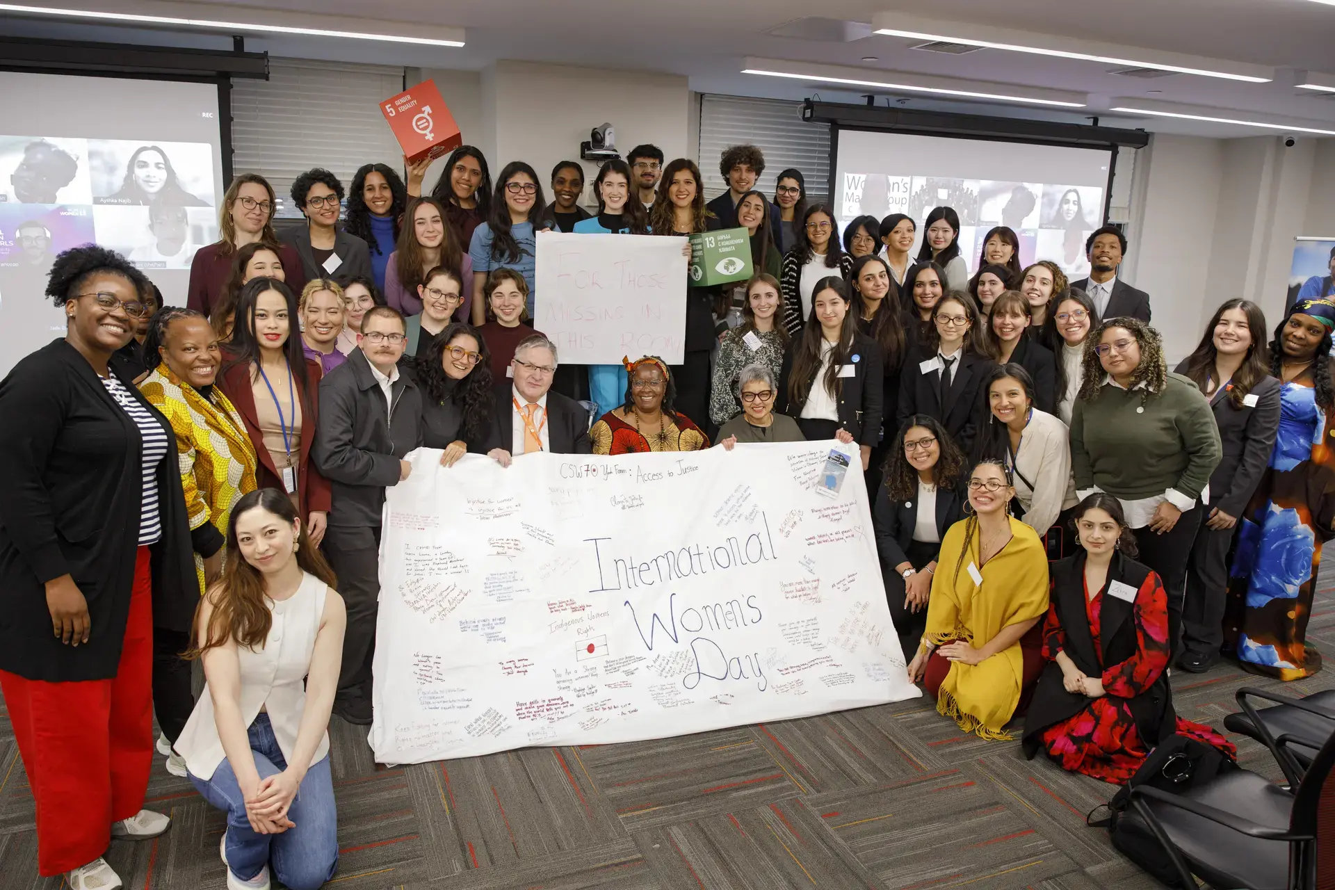 At the annual ‘CSW Youth Forum’ on 8 March and at a panel discussion on ‘Intergenerational approaches to access to justice across the life-course’ on 13 March, girls, young feminists, older women advocates, civil society organizations, and policymakers came together to demand access to justice for all women and girls across the life course. Photo: UN Women/Ryan Brown