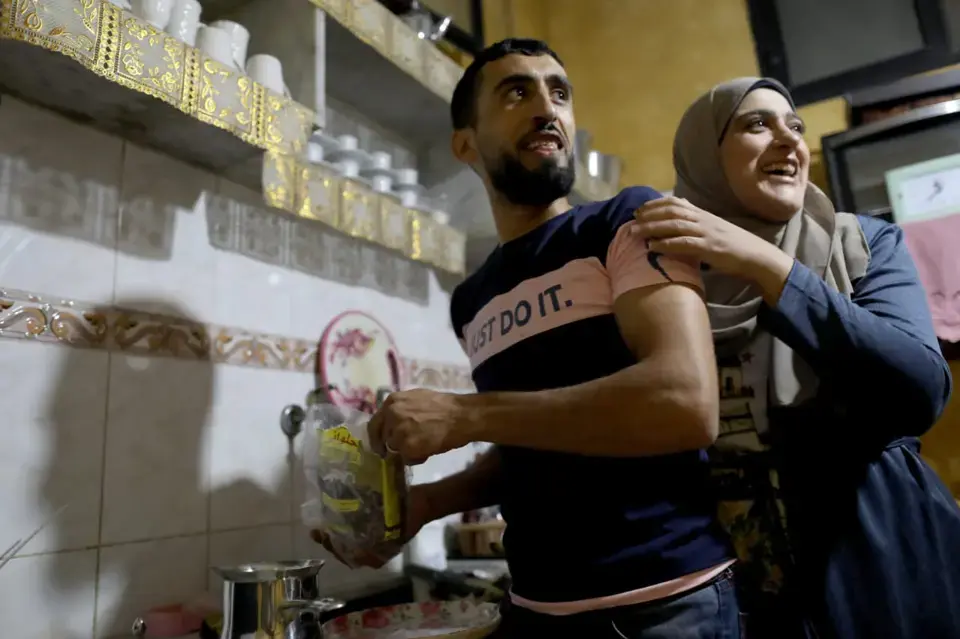 Khaled Al Nasr, 30, and wife Rania Al Sayyed, 35. Picture: UN Women/Marwan Tahtah.