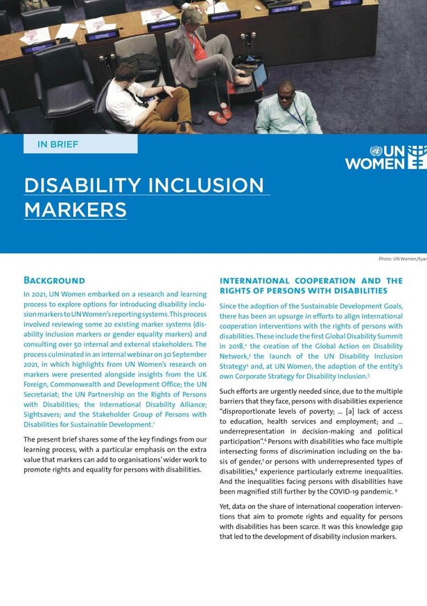 Disability inclusion markers