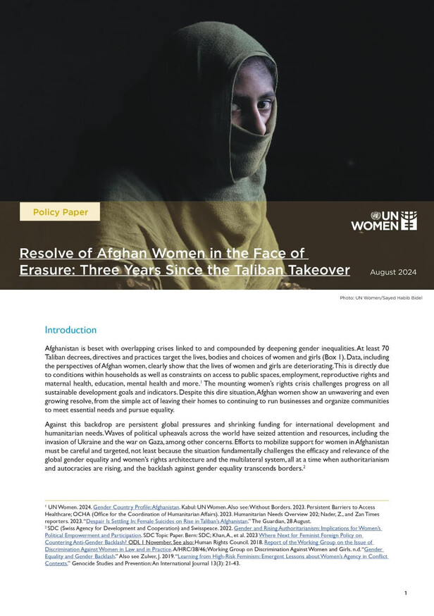 Resolve of Afghan women in the face of erasure: Three years since the Taliban takeover