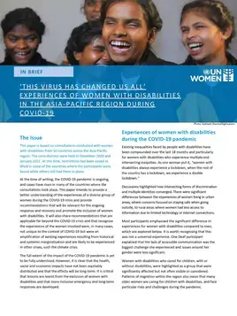 “This virus has changed us all”: Experiences of women with disabilities in the Asia-Pacific region during COVID-19
