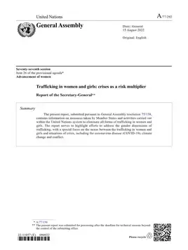 Trafficking in women and girls: Report of the Secretary-General (2022)