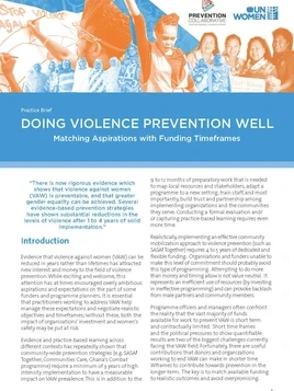 Doing Violence Prevention Well: Matching Aspirations with Funding Timeframes