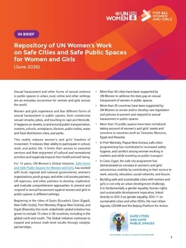 Repository UN Women’s work on Safe Cities and Safe Public Spaces for Women and Girls - cover image