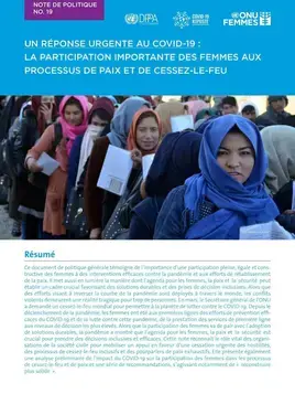 Une réponse urgente au COVID-19 : La participation importante des femmes aux processus de paix et de cessez-le-feu