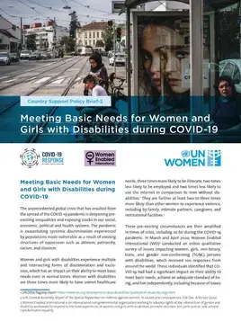 Meeting Basic Needs of Women and Girls with Disabilities during COVID-19
