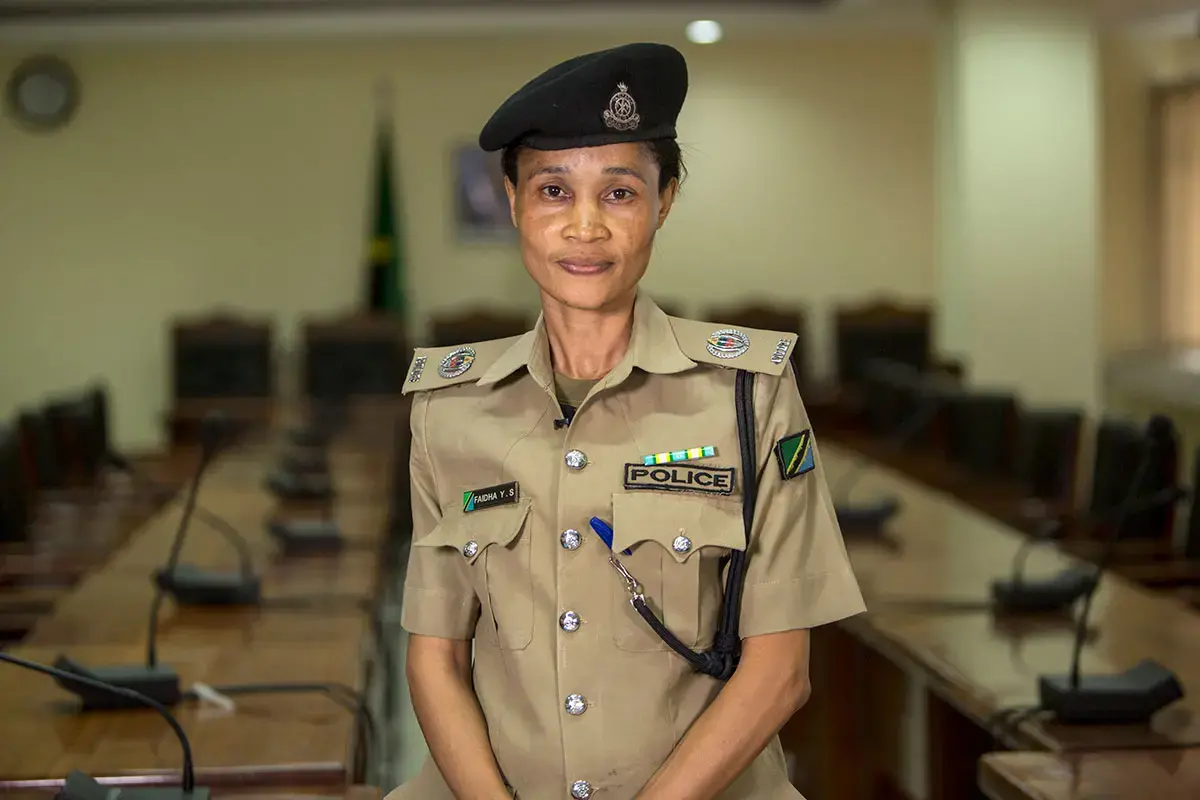 Faidah Suleiman, Superintendent of the police Gender and Children Desk is seen in Sitakishari, Tanzania, in 2014.