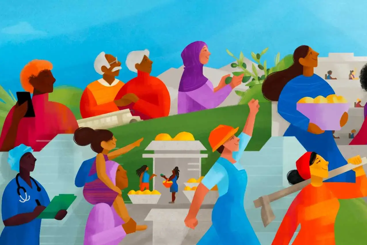 Illustration of diverse women for the 68th Commission on the Status of Women