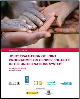 Joint Evaluation of joint Programmes on Gender Equality in the United Nations Systems cover